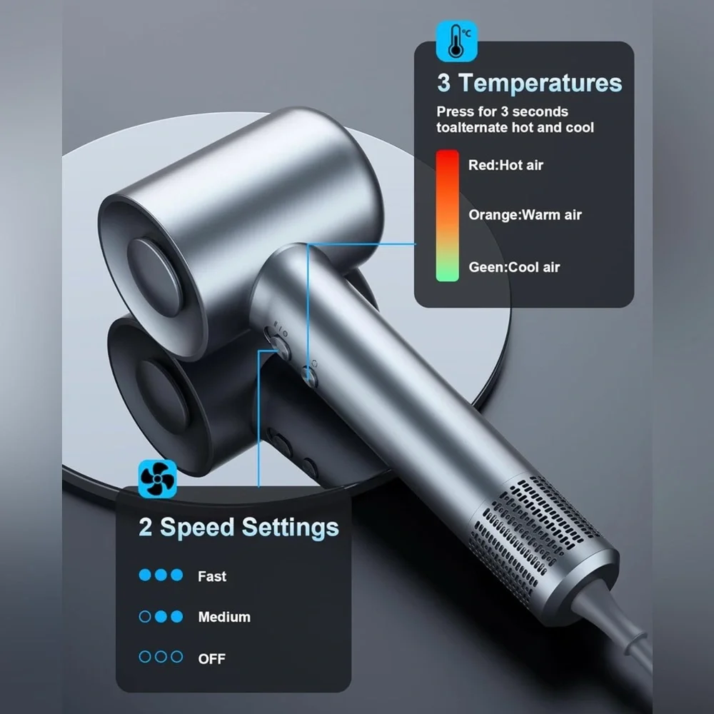 NIB! lonic Sleek Silver Hair Dryer